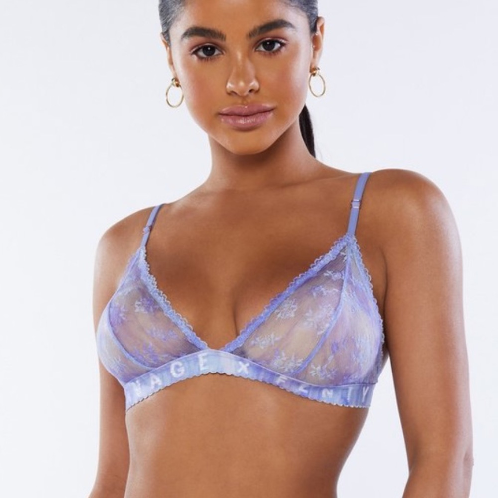 Purple Watercolor Tie Dye Lace Bralette